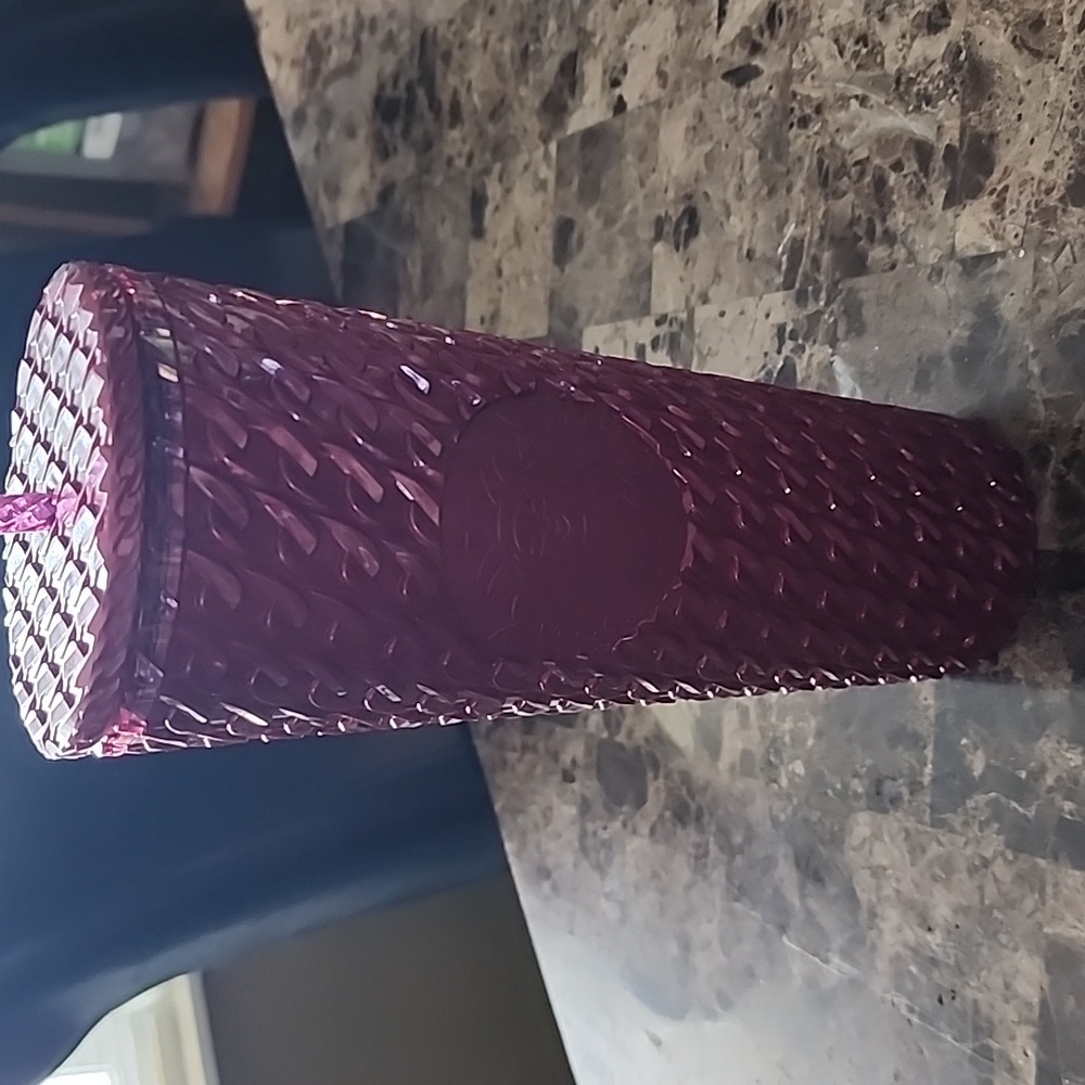 Raspberry Chain Textured Starbucks Tumbler with Straw - Picture 3 of 5